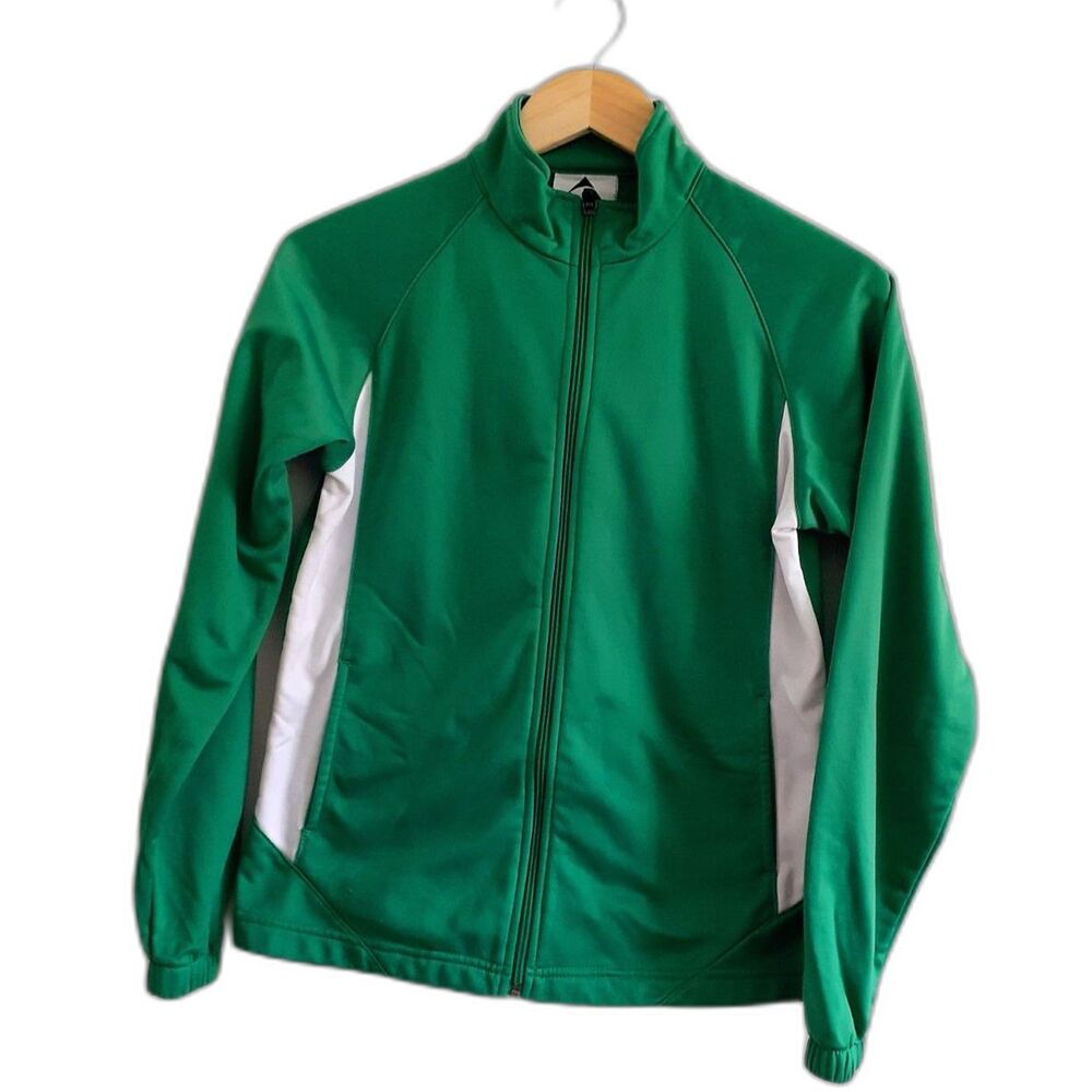 Augusta Sportswear Full Zip Green Ladies Track Jacket Small